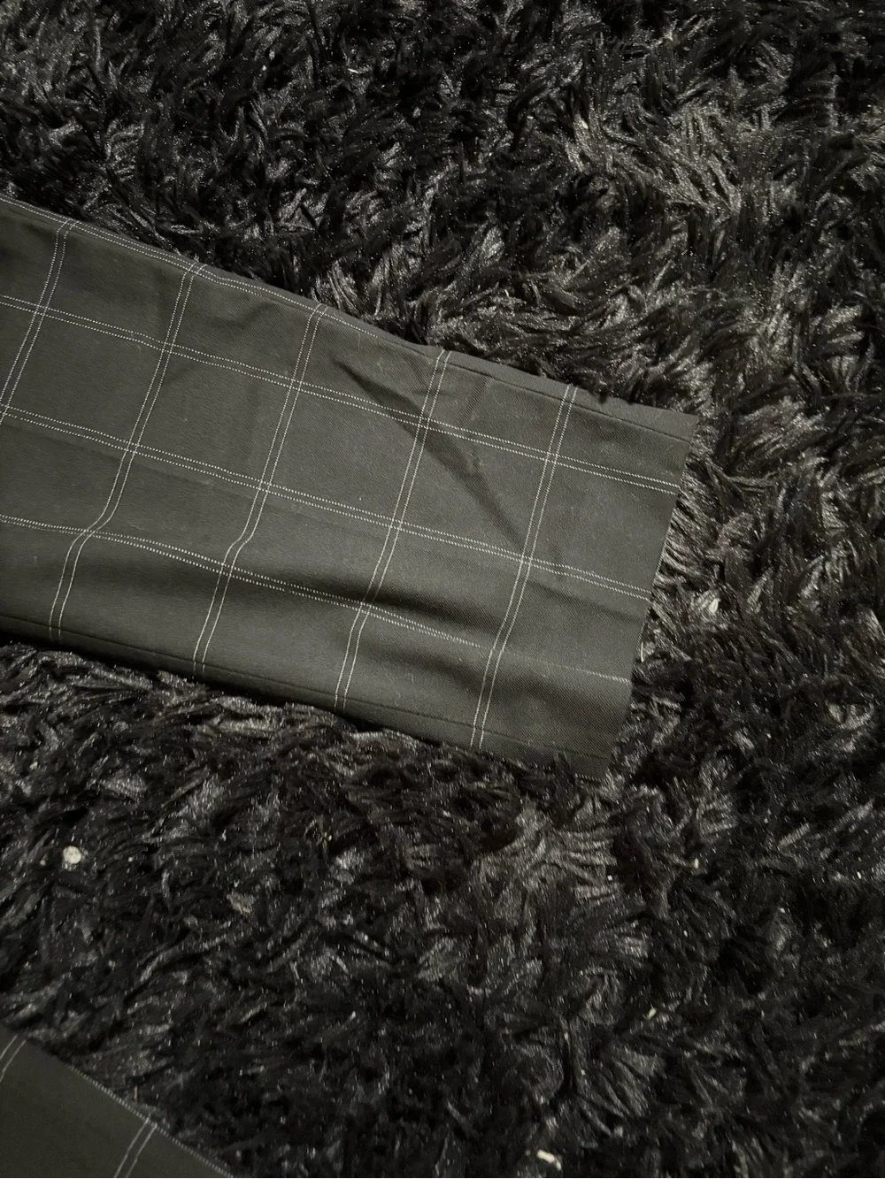 H&M Black & Gray Plaid Slim Fit Trousers